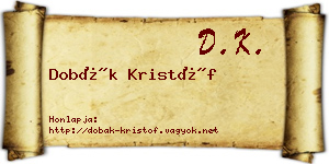 Dobák Kristóf névjegykártya