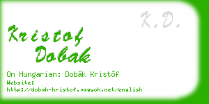 kristof dobak business card